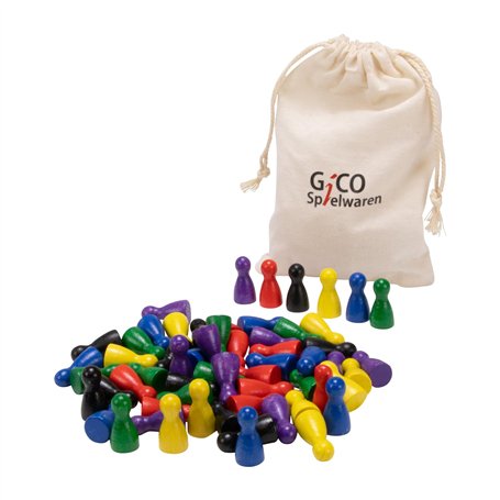 GICO 60 Pieces de pions de Jeu en Bois 24x12 mm - 2132