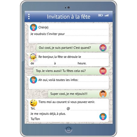 Edition Colibri (10730 FR Invitations en Français tablette: lot de 10 cartes d'invitation rigolotes avec message Whatsapp et Smi