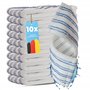 HELOME Lot de 10 serpillères en microfibre avec bandes abrasives – Housses de rechange professionnelles pour porte-balai de 40 c