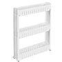 TecTake Étagère de Niche Chariot de Stockage alcôve Meuble de Rangement à roulettes Blanc - diverses Tailles au Choix - (3 étage