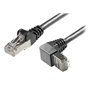 Sat-Fox Câble réseau Cat6A/S/FTP (PIMF) - Fiche RJ45 droite vers fiche RJ45 coudée vers le bas - 1 m