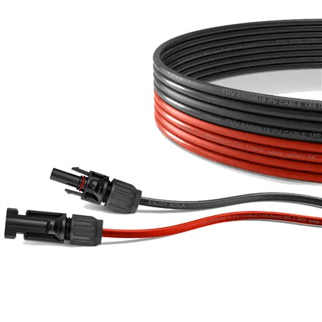 enjoy solar Câble de connexion professionnel de 6 mm² pour module solaire vers régulateur de charge solaire