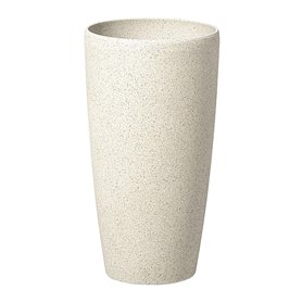 Cache-Pot 42 cm en Pierre Beige Fibre de Verre pour Jardin Patio Petite Taille Abdera
