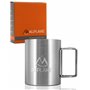 ALPLAKE® - Tasse double paroi en acier inoxydable - Avec poignée pliable - 250 ml