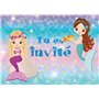 Edition Colibri Lot de 10 Cartes d‘invitation LES PETITES SIRÈNES en Français pour un anniversaire des filles ou pour une fête d