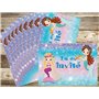 Edition Colibri Lot de 10 Cartes d‘invitation LES PETITES SIRÈNES en Français pour un anniversaire des filles ou pour une fête d