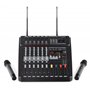 Pronomic Powermake 600 - Table de mixage 6 canaux dj - 2 microphones UHF sans fil - Puissance RMS 760 watt - Processeur multi-ef