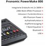 Pronomic Powermake 800 - Table de mixage 8 canaux dj - 2 microphones UHF sans fil - Puissance RMS 760 watt - Processeur multi-ef
