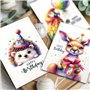 E&G Klasse Lot de 32 cartes d'anniversaire avec 32 cartes d'anniversaire différentes, de qualité supérieure, motifs d'animaux mi