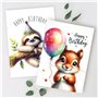 E&G Klasse Lot de 32 cartes d'anniversaire avec 32 cartes d'anniversaire différentes, de qualité supérieure, motifs d'animaux mi