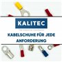 Kalitec RKSGM10 Lot de 100 cosses à anneau 4-6 mm² I partiellement isolées M10 jaune I Cuivre I Col en PVC I pour connecter des 