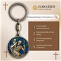 ELBKAISER Porte-clés de voiture Saint Christophe - Pendentif de voiture Saint Christophe pour automobilistes - Saint Christophe 