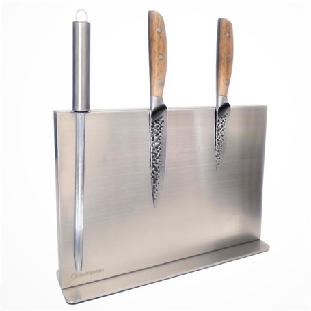 QUINTESSIO - XL Porte couteaux aimanté - bloc à couteaux magnétique des deux côtés - porte-couteaux magnétique - support couteau