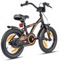 PROMETHEUS BICYCLES Velo Enfant 4 Ans Garcon vélo Fille 14 Pouces a Roulette pour 3 a 5 Ans - BMX en Noir Mat Orange