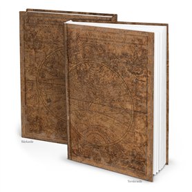 Journal XXL carte du monde DIN A4: carnet d’écriture vintage à couverture rigide simili cuir