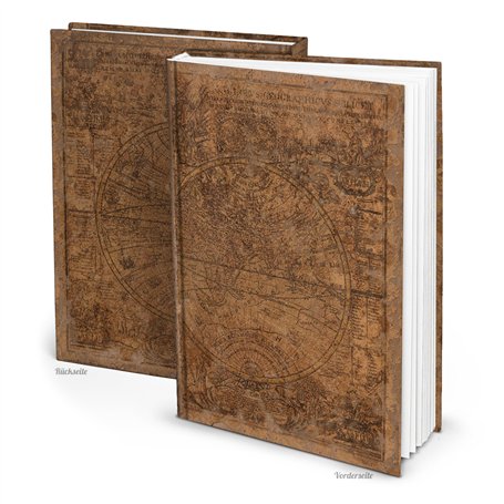 Journal XXL carte du monde DIN A4: carnet d’écriture vintage à couverture rigide simili cuir