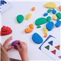 Rainbow Pebbles - Ensemble de 36 + 40 activités - Les Blocs Originaux de tri et d'empilage des Couleurs - Jeux mathématiques pré