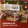 UGEARS V-Express Train à Vapeur avec Tender - Puzzle Cadeau Fête des Pères pour Adultes Kits de Modèles de Puzzle en Bois 3D pou