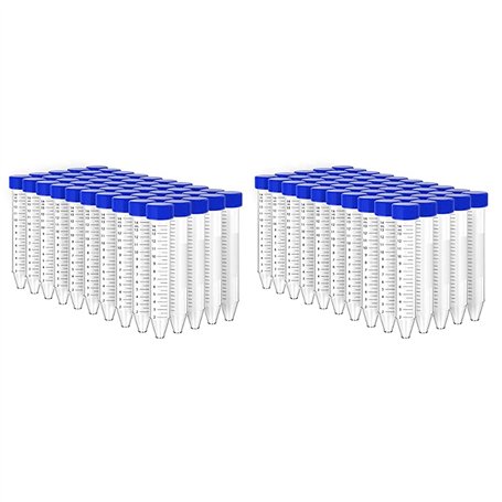 Pvczool Tubes à Centrifuger Coniques 100 PièCes 15 ML avec Bouchons à Vis