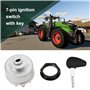 eMagTech Interrupteur d'allumage à 7 Bornes Interrupteur d'allumage 0-1-2-3 OE 0342201009/717638R91 Compatible avec Case IH BD S