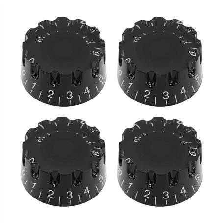ECSiNG Lot de 4 boutons de contrôle du volume et du son de guitare crantés pour 244 pots à arbre fendu USA (impérial) compatible
