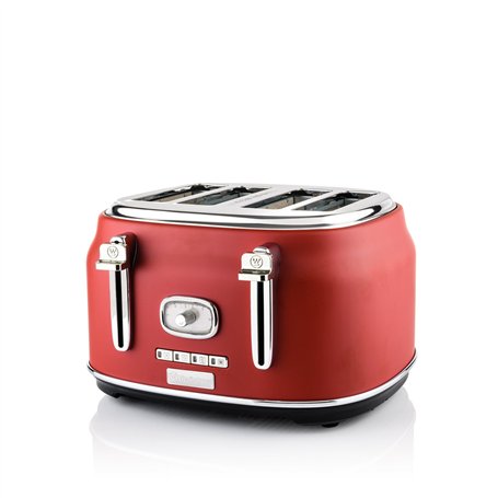 Westinghouse Toaster Retro - Grille-Pain à 4 tranches - Rouge