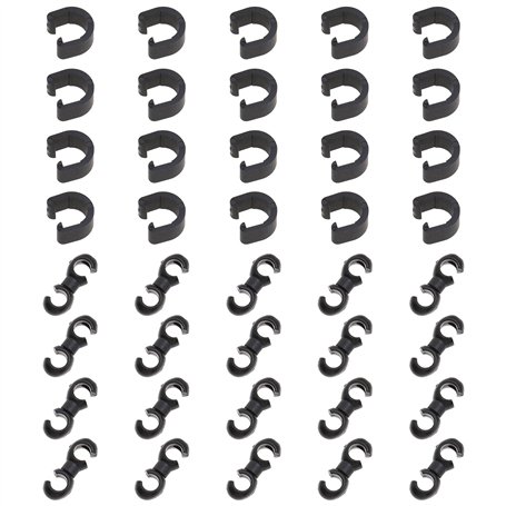 eMagTech 40pcs Clips de Vélo Pinces Rangement Protection Câble de Frein Clip en C et Clips en S Kit pour Câbles de Dérailleur Ro