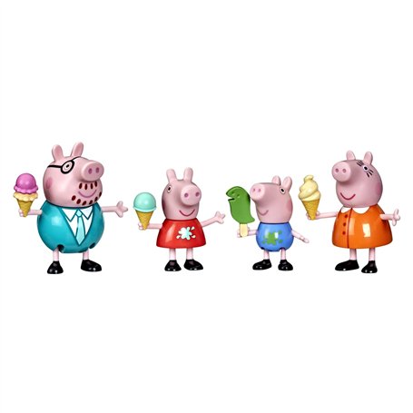 Peppa Pig- Lot de 4 Figurines de la Famille 4 Mod. Sdos
