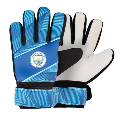Hy-Pro Gants de Gardien de But Manchester City FC sous Licence Officielle - Junior - Motif fusible - Man City - Garçons et Fille