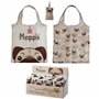 Puckator Sac Shopping Pliable Mopps-Chien Carlin Sacs à provisions réutilisables, Multicolore, Unique