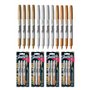 Sharpie Lot de 12 Marqueurs permanents Métallisés Pointe Fine Couleurs Métalliques Assortis Or Argent Bronze