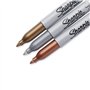Sharpie Lot de 12 Marqueurs permanents Métallisés Pointe Fine Couleurs Métalliques Assortis Or Argent Bronze