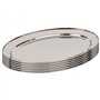 Argon Tableware 6X 60cm x 41cm Plateaux de Service Ovales en Acier Inoxydable - Grand Fête Dîner Collation Buffet Nourriture San