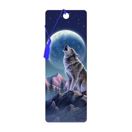 3D LiveLife Marque-page - Sonate du Clair de Lune de Deluxebase. Marque page Loup avec illustrations 3D lenticulaires sous licen