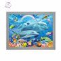 3D LiveLife Affiche Murales Lenticulaires Famille de Dauphins de Deluxebase. Poster Océan 3D sans Cadre. Décoration Murale Parfa