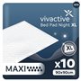 Vivactive Lot de 10 alèses de lit Night Maxi XL 90 x 90 cm (3000 ml)
