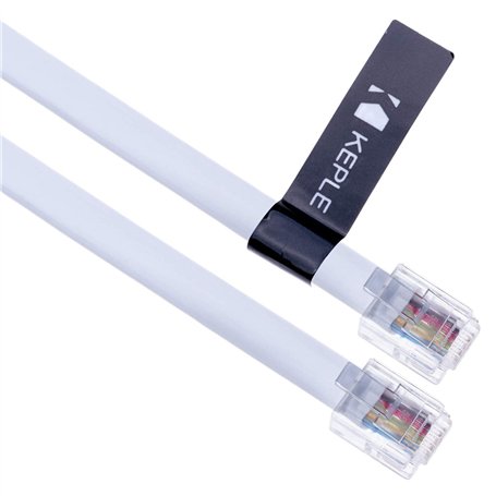 Câble RJ12 vers RJ12 5 m 6P6C Câble d'extension plat Câble téléphonique Connecteur de prise téléphonique mâle à mâle Routeur/mod