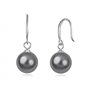 Pendants d'oreilles en argent sterling avec perles grises