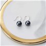 Pendants d'oreilles en argent sterling avec perles grises