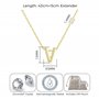 Philip Jones Collier plaqué or avec initiale lettre V créée avec des cristaux de zircon, Plaqué or, Cristal de zircondia®
