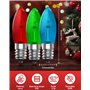 BrightArk E10 Jeu D'ampoules Rouges,Bleues Et Vertes pour Guirlandes Lumineuses de Sapin de Noël,Ampoule Bougie Arc-En-Ciel E10