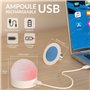 Lamptobe Ampoule Rechargeable USB avec Telecommande, 3 Températures de Couleurs Dimmable Ampoule LED E27 Base Détachable, avec A