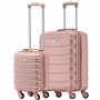 Flight Knight Ensemble De 2 Valises Rigides Legeres en ABS 4 Roues 45x36x20 cm + 56x45x25 EasyJet Taille Max pour Le Dessus Et D