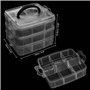 Kurtzy Boite Rangement Compartiment - Boite de Rangement Compartiments Amovibles et Empilables 3 Etages en Plastique Transparent