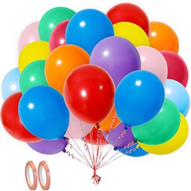 Ram® Lot de 50 ballons arc-en-ciel en latex multicolores de 25