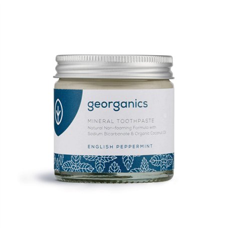 Georganics Mineral Rich Teeth Whitening Toothpaste Vegan and Fluoride free - Peppermint 60ml