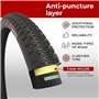 Fincci Gravel Pneus 700x38c avec 2X Chambre a Air Schrader 40-622 - Paire Pliable Tire 28 x 1.5 Pouces avec Protection Anti Crev