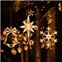 Guirlande Lumineuse Fenêtre Noël Lot de 3 Rideau Lumineux de Noël Étoile Flocon de Neige Noel Decoration Interieur Rideaux Lumin