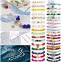 Qtuie 750Pcs Perles pour Bracelet 8mm Kit Bracelet Perle Pierre Naturelle Ronde avec Trou Perles Intercalaires Fil Elastique Kit