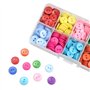 350Pcs Boutons en Résine 10MM Forme Ronde Boutons 10 Couleurs pour la Couture l'ArtisanaT décorations Confection de Bricolage